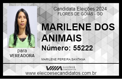 Candidato MARILENE DOS ANIMAIS 2024 - FLORES DE GOIÁS - Eleições