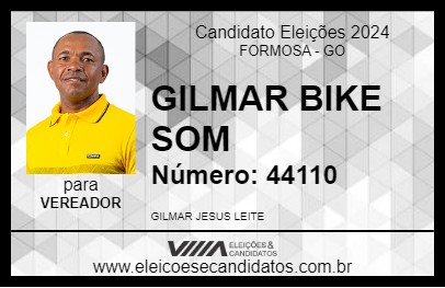 Candidato GILMAR BIKE SOM 2024 - FORMOSA - Eleições