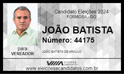 Candidato JOÃO BATISTA 2024 - FORMOSA - Eleições