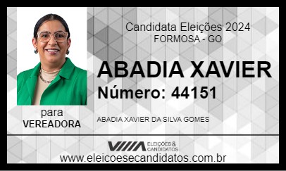 Candidato ABADIA XAVIER 2024 - FORMOSA - Eleições