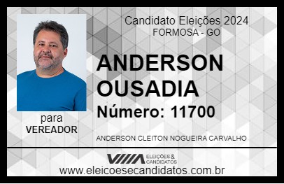 Candidato ANDERSON OUSADIA 2024 - FORMOSA - Eleições