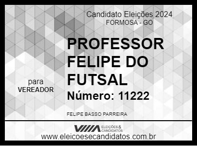 Candidato PROFESSOR FELIPE DO FUTSAL 2024 - FORMOSA - Eleições