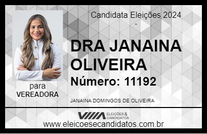 Candidato DRA JANAINA OLIVEIRA 2024 - FORMOSA - Eleições