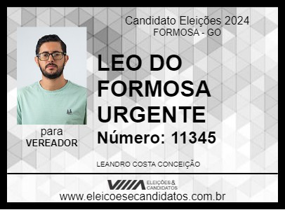 Candidato LEO DO FORMOSA URGENTE 2024 - FORMOSA - Eleições