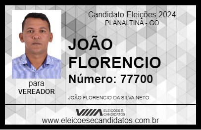 Candidato JOÃO FLORENCIO 2024 - PLANALTINA - Eleições