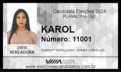 Candidato KAROL 2024 - PLANALTINA - Eleições