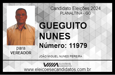 Candidato GUEGUITO NUNES 2024 - PLANALTINA - Eleições