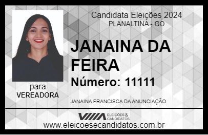 Candidato JANAINA DA FEIRA  2024 - PLANALTINA - Eleições