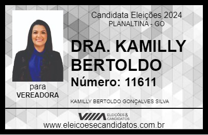 Candidato DRA. KAMILLY BERTOLDO 2024 - PLANALTINA - Eleições