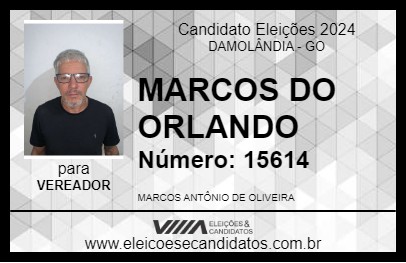 Candidato MARCOS DO ORLANDO 2024 - DAMOLÂNDIA - Eleições