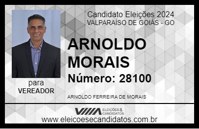 Candidato ARNOLDO MORAIS 2024 - VALPARAÍSO DE GOIÁS - Eleições