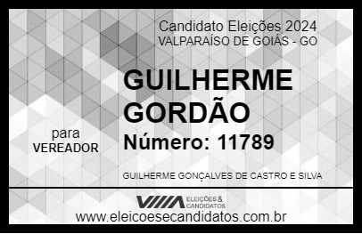 Candidato GUILHERME GORDÃO 2024 - VALPARAÍSO DE GOIÁS - Eleições