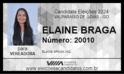 Candidato ELAINE BRAGA 2024 - VALPARAÍSO DE GOIÁS - Eleições