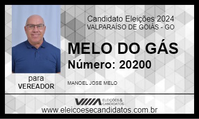 Candidato MELO DO GÁS 2024 - VALPARAÍSO DE GOIÁS - Eleições