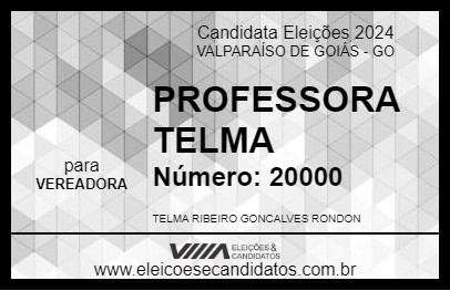 Candidato PROFESSORA TELMA  2024 - VALPARAÍSO DE GOIÁS - Eleições