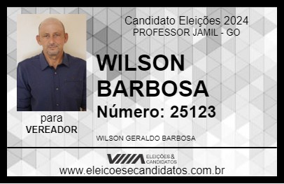 Candidato WILSON BARBOSA 2024 - PROFESSOR JAMIL - Eleições