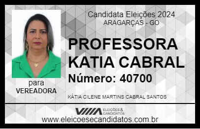 Candidato PROFESSORA KATIA CABRAL 2024 - ARAGARÇAS - Eleições