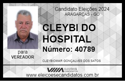 Candidato CLEYBI DO HOSPITAL 2024 - ARAGARÇAS - Eleições