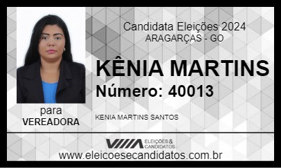 Candidato KÊNIA MARTINS 2024 - ARAGARÇAS - Eleições