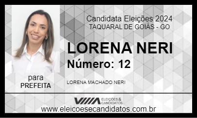 Candidato LORENA NERI 2024 - TAQUARAL DE GOIÁS - Eleições