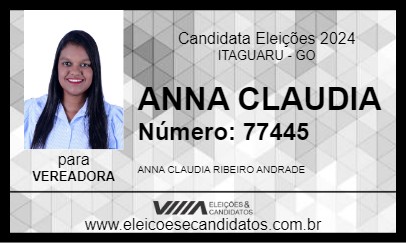 Candidato ANNA CLAUDIA 2024 - ITAGUARU - Eleições