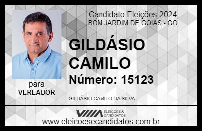 Candidato GILDÁSIO CAMILO 2024 - BOM JARDIM DE GOIÁS - Eleições