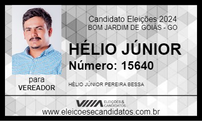 Candidato HÉLIO JÚNIOR 2024 - BOM JARDIM DE GOIÁS - Eleições