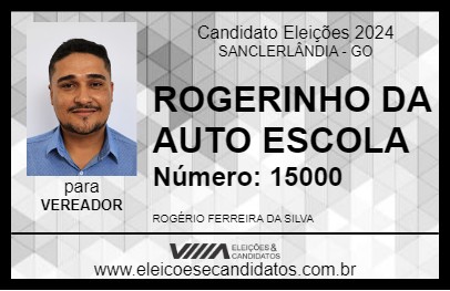 Candidato ROGERINHO DA AUTO ESCOLA 2024 - SANCLERLÂNDIA - Eleições