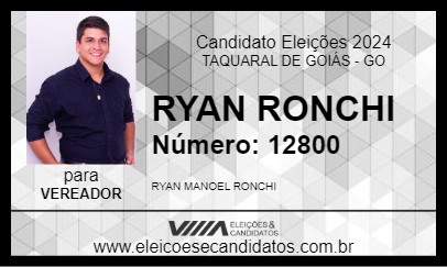 Candidato RYAN RONCHI 2024 - TAQUARAL DE GOIÁS - Eleições