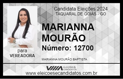 Candidato MARIANNA MOURÃO 2024 - TAQUARAL DE GOIÁS - Eleições