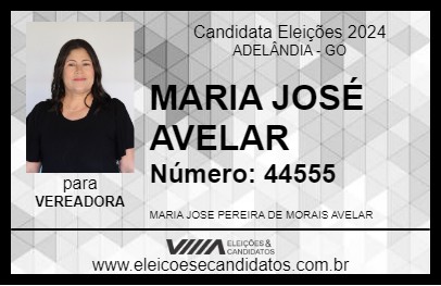 Candidato MARIA JOSÉ AVELAR 2024 - ADELÂNDIA - Eleições