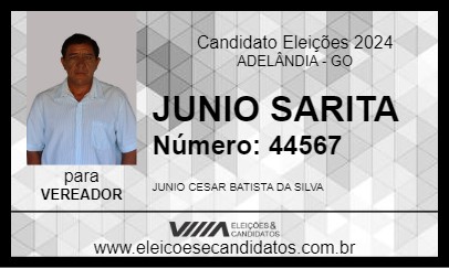 Candidato JUNIO SARITA 2024 - ADELÂNDIA - Eleições