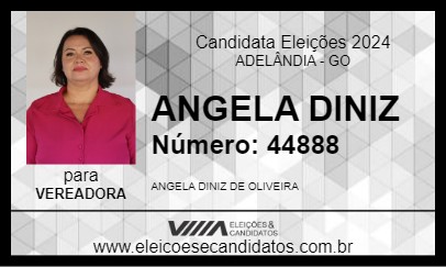 Candidato ANGELA DINIZ 2024 - ADELÂNDIA - Eleições