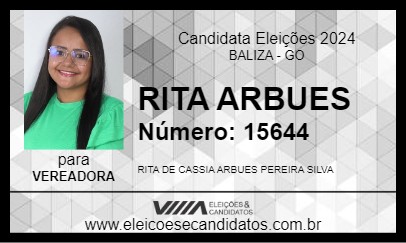 Candidato RITA ARBUES 2024 - BALIZA - Eleições