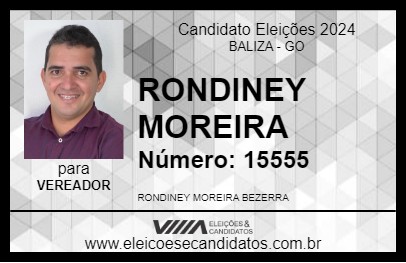 Candidato RONDINEY MOREIRA 2024 - BALIZA - Eleições