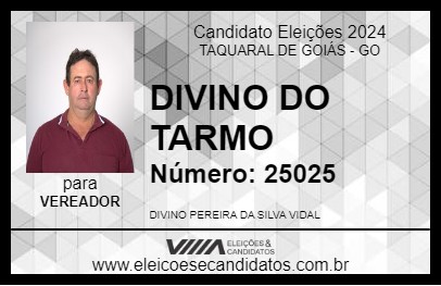 Candidato DIVINO DO TARMO 2024 - TAQUARAL DE GOIÁS - Eleições