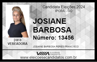 Candidato JOSIANE BARBOSA 2024 - IPORÁ - Eleições