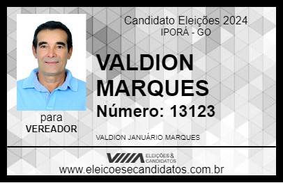 Candidato VALDION MARQUES 2024 - IPORÁ - Eleições