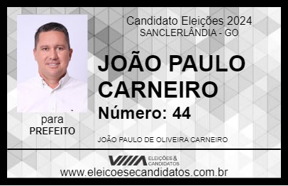 Candidato JOÃO PAULO CARNEIRO 2024 - SANCLERLÂNDIA - Eleições