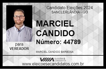 Candidato MARCIEL CANDIDO 2024 - SANCLERLÂNDIA - Eleições