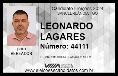 Candidato LEONARDO LAGARES 2024 - SANCLERLÂNDIA - Eleições