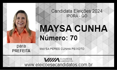 Candidato MAYSA CUNHA 2024 - IPORÁ - Eleições