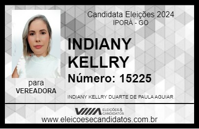 Candidato INDIANY KELLRY 2024 - IPORÁ - Eleições