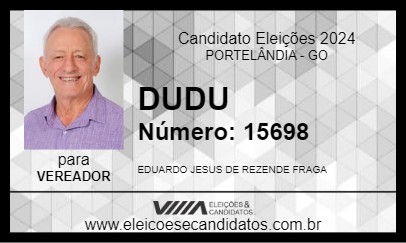 Candidato DUDU 2024 - PORTELÂNDIA - Eleições