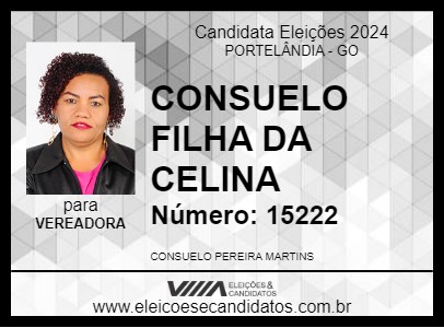 Candidato CONSUELO FILHA DA CELINA 2024 - PORTELÂNDIA - Eleições