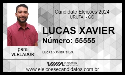 Candidato LUCAS XAVIER  2024 - URUTAÍ - Eleições