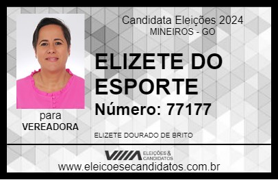 Candidato ELIZETE DO ESPORTE 2024 - MINEIROS - Eleições