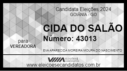 Candidato CIDA DO SALÃO 2024 - GOIÂNIA - Eleições