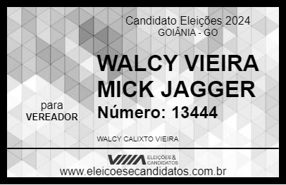 Candidato WALCY VIEIRA MICK JAGGER 2024 - GOIÂNIA - Eleições