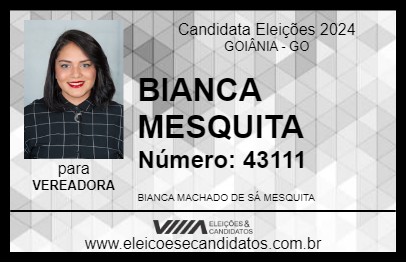 Candidato BIANCA MESQUITA 2024 - GOIÂNIA - Eleições